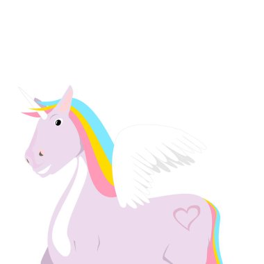 Büyük kanatları olan harika bir Tekboynuz