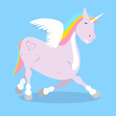 Büyük kanatlı rüya gibi bir Tekboynuz.