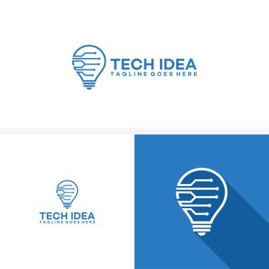 Dijital fikir Logo şablonu tasarlamak vektör, teknoloji fikir Logo şablonu tasarlamak vektör