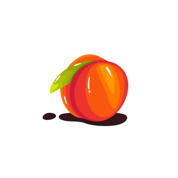Fresco realista melocotón fruta vector ilustración — Vector de stock