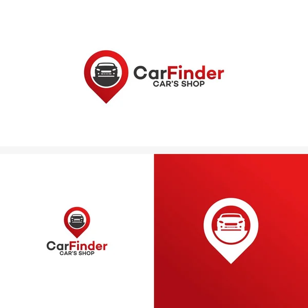 Вектор дизайна логотипа магазина автомобилей, вектор дизайна логотипа поисковика автомобиля — стоковый вектор