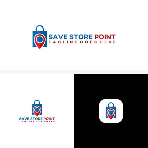 Shop point logo design vorlage, shop center logo vorlage design — Stockvektor