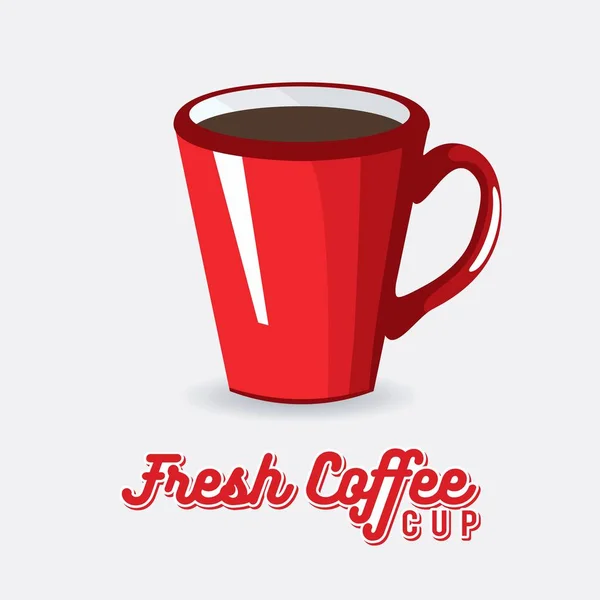 Illustration vectorielle tasse de café frais rouge — Image vectorielle