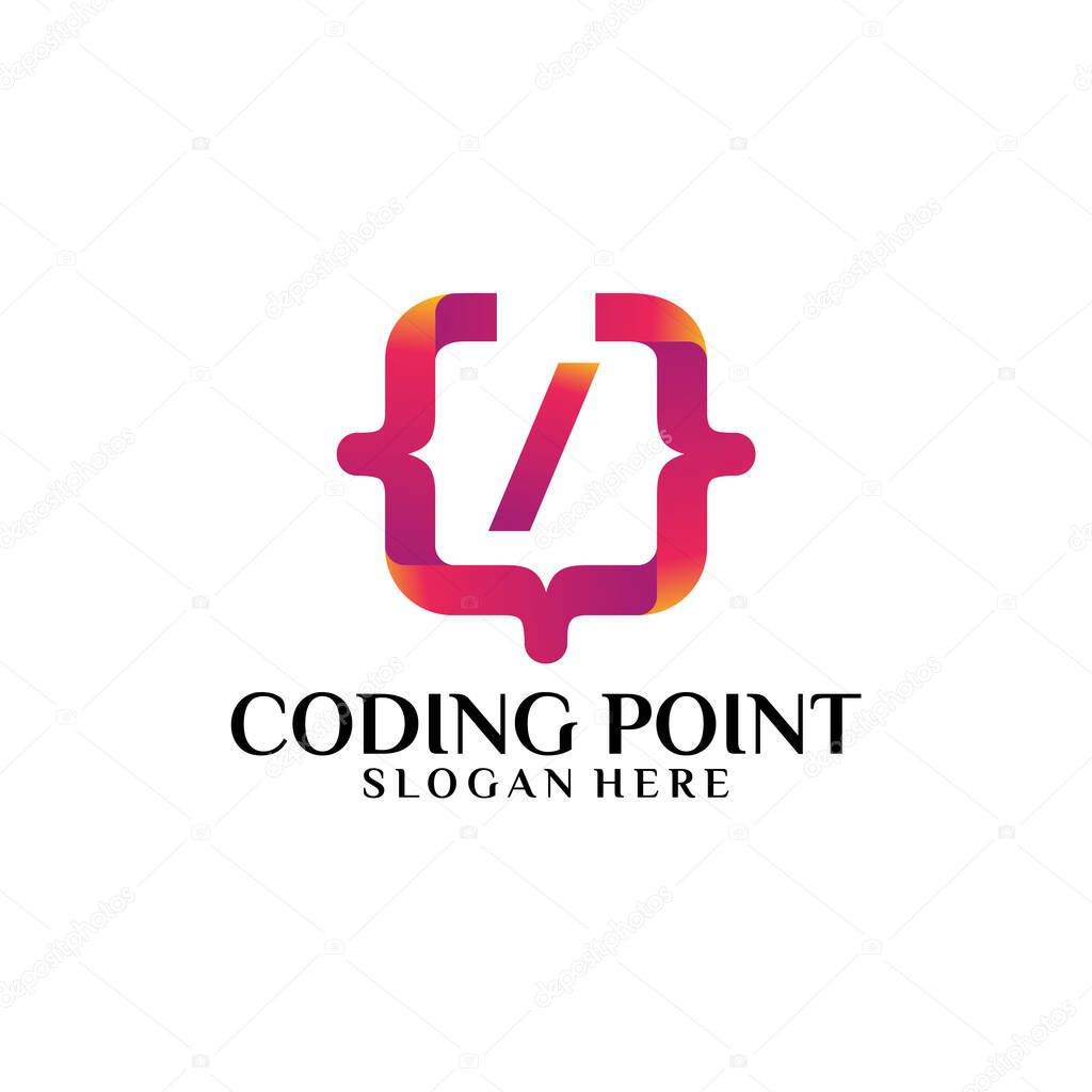 Coding Point Logo template design vector illustration