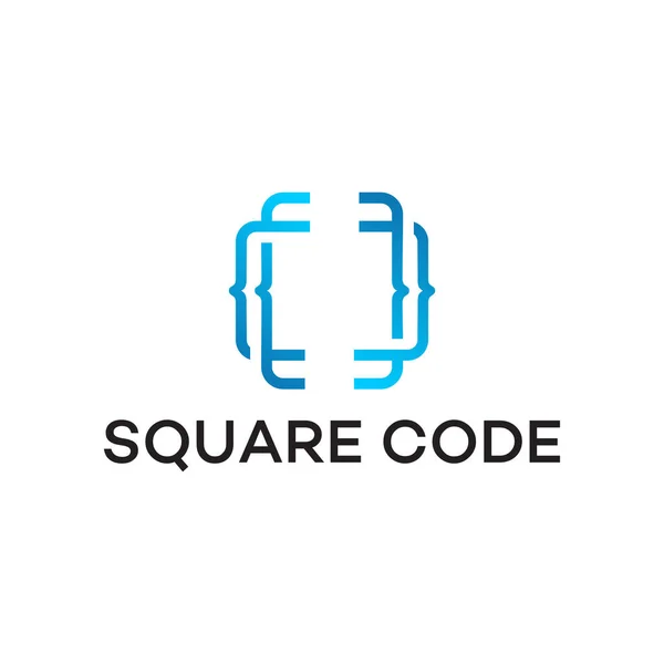 Modern Square Coding logo template designs — ストックベクタ
