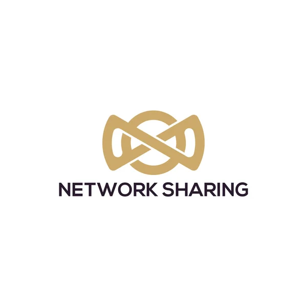 Vintage Network Sharing logo template Impressão —  Vetores de Stock