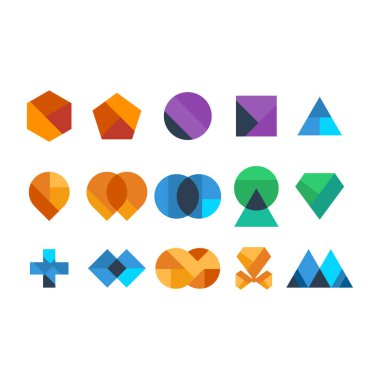 soyut şekilli logo modern koleksiyonlar