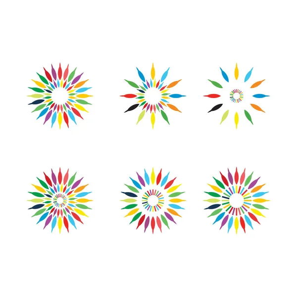 Círculo colorido moderno Design de modelo de logotipo ilustração vetorial — Vetor de Stock