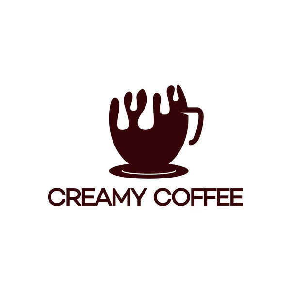 Creamy Coffee Logo, векторная иллюстрация — стоковый вектор