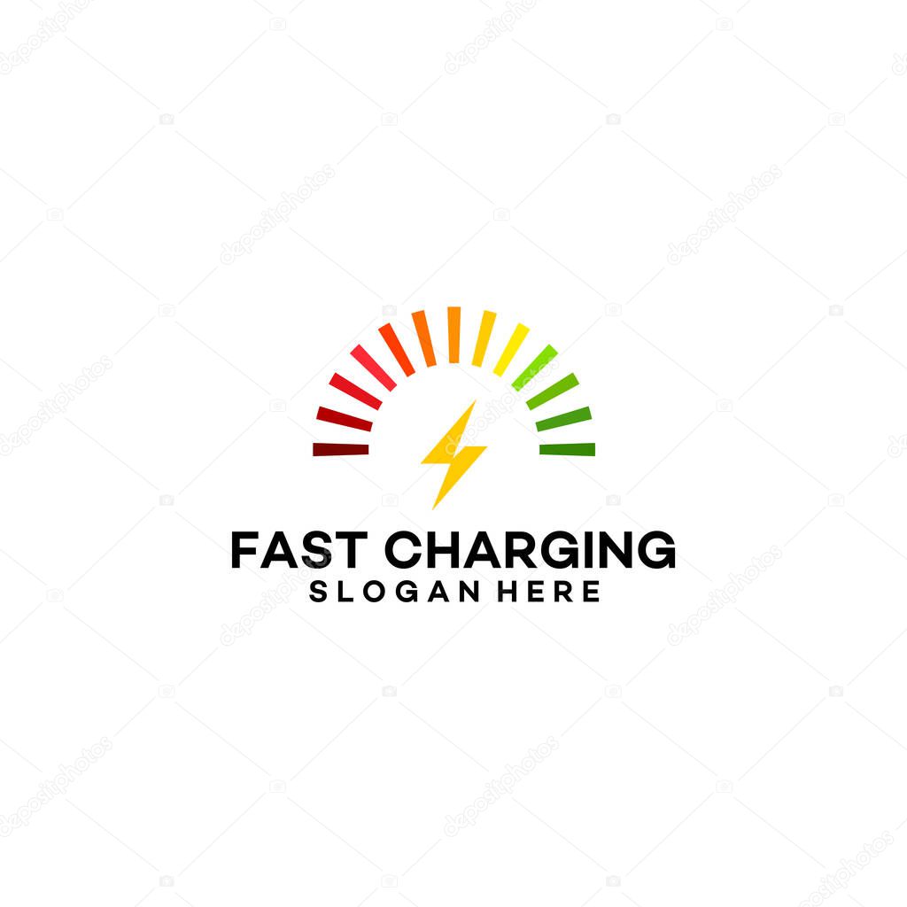 Fast Charging Technology Logo template designs vector illustration