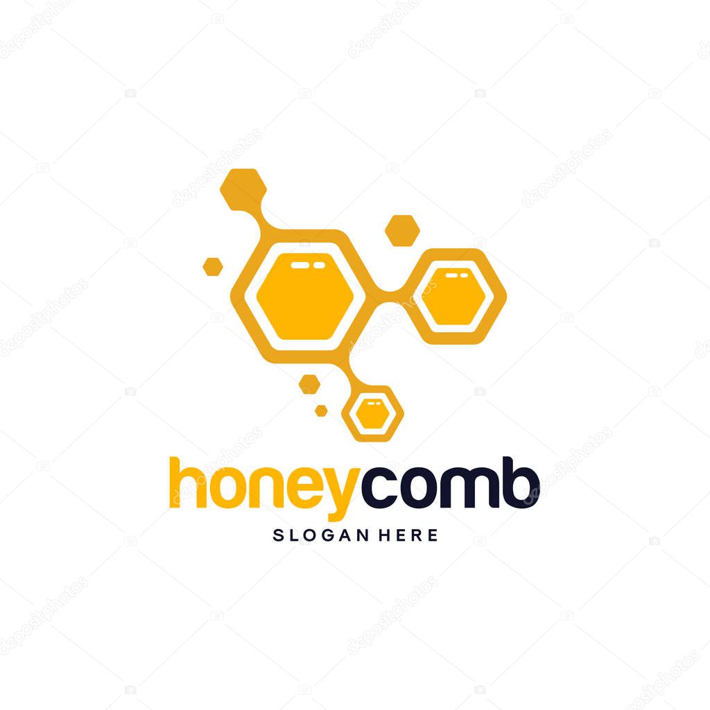 Honey Comb Logo Template Design Vector, Emblem, Honey Design Concept, Creative Symbol, - Vector