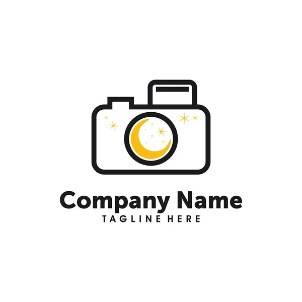 Vector de plantilla de logotipo de cámara simple, plantilla de logotipo de fotografía, icono de símbolo de logotipo — Vector de stock
