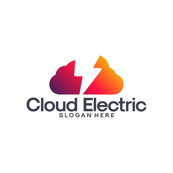 Cloud Electricity λογότυπο σχεδιάζει διάνυσμα, Online Electric λογότυπο πρότυπο — Διανυσματικό Αρχείο