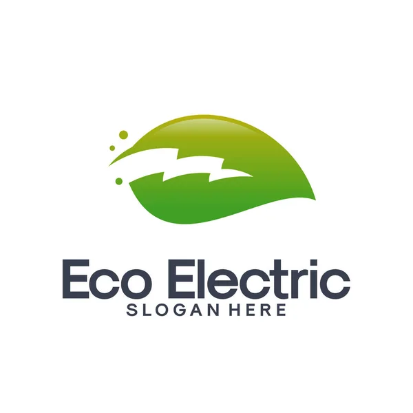 Eco Electricity logo template, Nature Electricity logo designs vector — Stock Vector