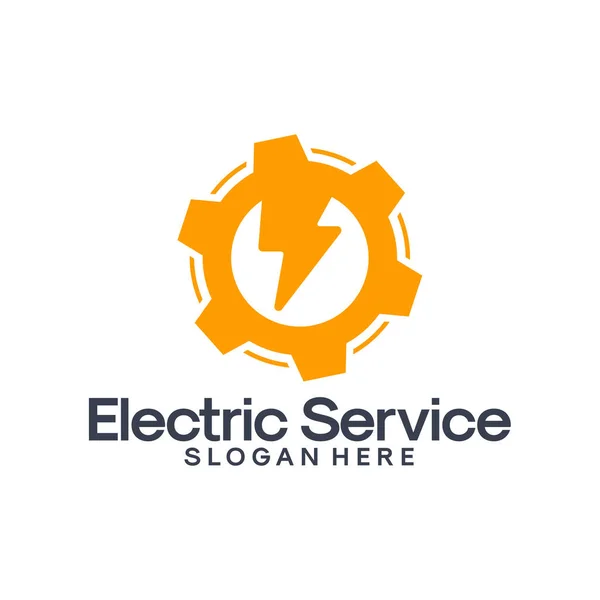 Bolt Electricity Gear logo design concept vector, Fast Repair Thunder logo designs. — Archivo Imágenes Vectoriales