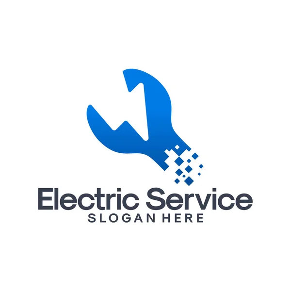 Elektrik Servisi logosu vektör, Elektrik Teknolojisi logo şablonu tasarladı — Stok Vektör