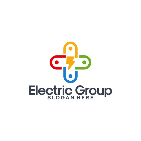 Electricity Group logo designs vector, Plantilla de logotipo de electricidad — Vector de stock