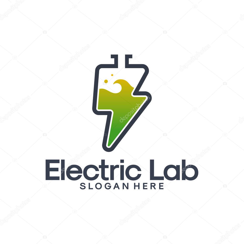 Electricity Laboratory logo designs vector, Electricity Research logo template