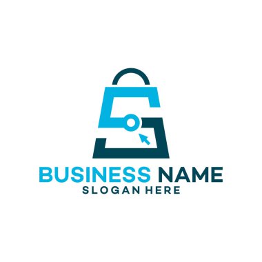 S Alışveriş Torbası logo vektörü, satış logosu tasarım şablonu, tasarım konsepti, logo, şablon elemanı
