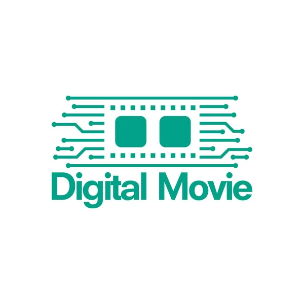 Digitális Movie logó sablon, Online Movie Logo tervez vektor illusztráció — Stock Vector