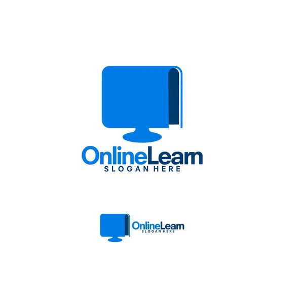 Plantilla de logotipo de aprendizaje en línea, Digital Learn logo designs vector — Vector de stock
