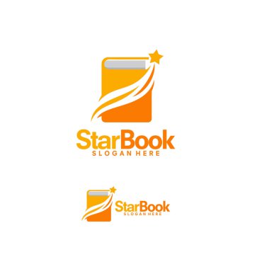 Yıldız Kitabı logosu şablon dizayn eder, Uzay Öğren logo tasarım vektörü