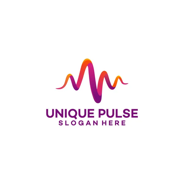 Einzigartige Pulse Logo Vorlage Designs Vektorillustration — Stockvektor