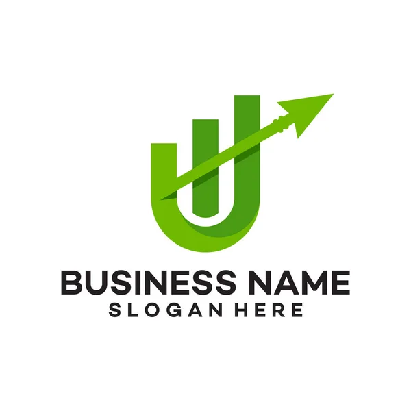 U of W pijl business logo template vector illustratie — Stockvector