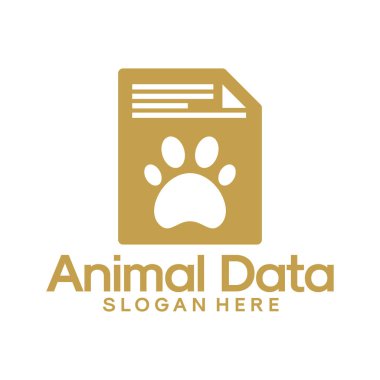 Hayvan Veri logosu tasarımları, Evcil Hayvan Belgesi logo şablonu vektörü