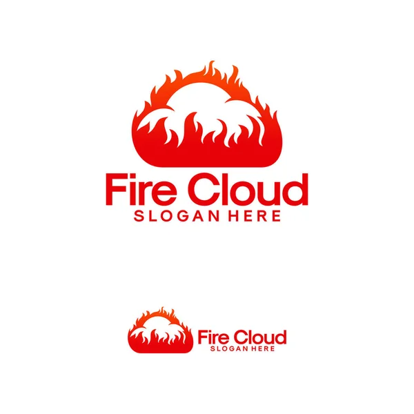 Logo Fire Cloud navrhuje vektor, logo Warm Cloud navrhuje vektor — Stockový vektor