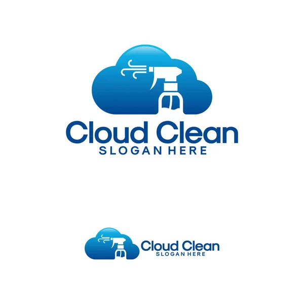 Cloud Clean λογότυπο πρότυπο, Online Cleaning υπηρεσία λογότυπο σχεδιάζει διάνυσμα — Διανυσματικό Αρχείο