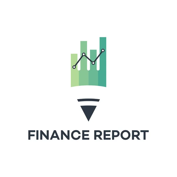 Finance report logo with pencil and graph symbol vector illustration — Stock Vector