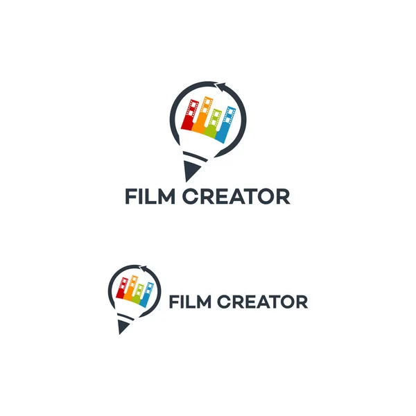 Film Creator Logo sablon tervez vektor illusztráció — Stock Vector