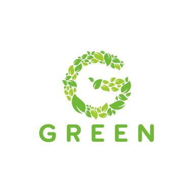 Yaprak deseni şablon tasarımlı yeşil logo