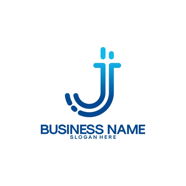 Proste J wstępnej technologii logo projektuje szablon, Technologia i cyfrowe wstępne logo projektuje wektor — Wektor stockowy