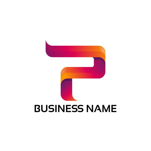Moderna P inicial Logo template designs vetor ilustração — Vetor de Stock