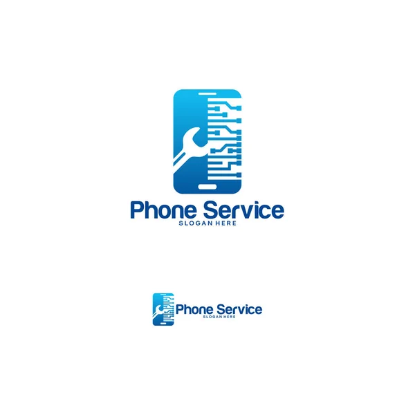 Telefon service logo designs vektor, mobile technology service logo vorlage — Stockvektor