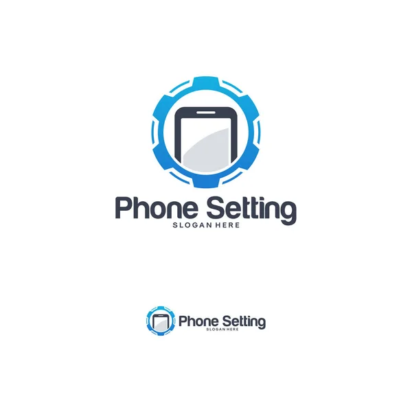Telefon Service Logo Designs Vektor, mobile Einstellung Logo Vorlage — Stockvektor