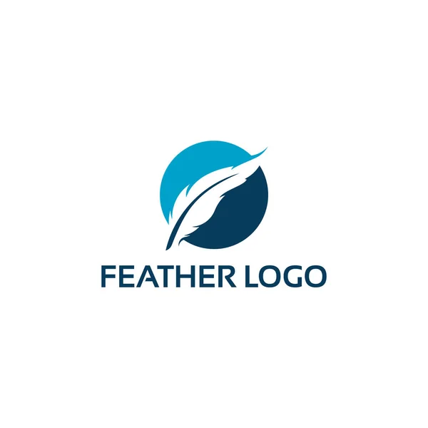 Basit Feather Logo şablonu tasarlar, logo tasarımları yazar — Stok Vektör