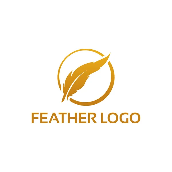 Plantilla simple de los diseños del logotipo de la pluma, escribe diseños del logotipo — Vector de stock
