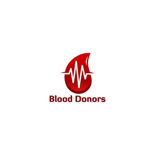 Love Donors Logo template ontwerpen, Blood Donors Logo ontwerpen vector illustratie — Stockvector