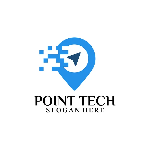 Digital Point Technology Logo Vorlage Designs Vektorillustration — Stockvektor