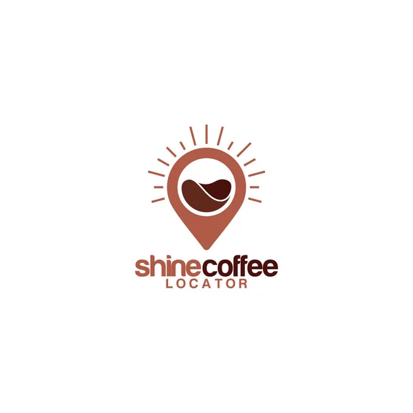 Koffiepunt logo ontwerpen, Shine koffie Locatie logo template ontwerpen vector illustrator — Stockvector