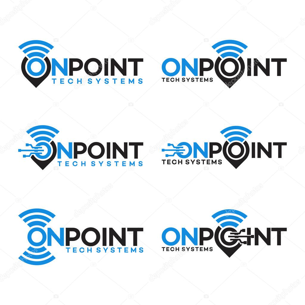 map pointer and logo combination. locator and signal symbol vector