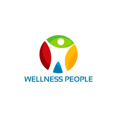 Wellness People Logo tasarım vektör illüstrasyonu