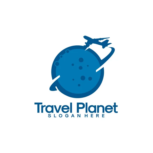 Logo de viaje Plantilla, Diseño del logo de Travel Planet vector, Logo del planeta Plantilla — Vector de stock