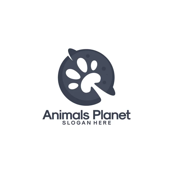 Tiere Planet Logo Designs Vektor, Planet Logo Vorlage — Stockvektor