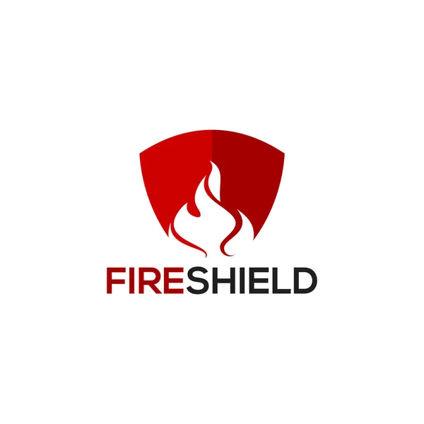 Moderní design loga Fire Shield, symbol designu loga Shield — Stockový vektor