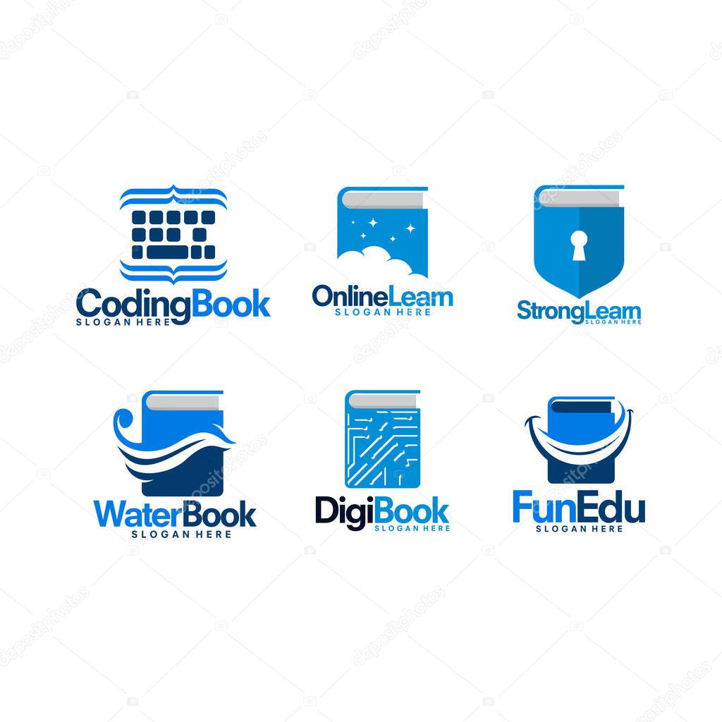 Set of Education logo template, Learning Book Logo designs vector