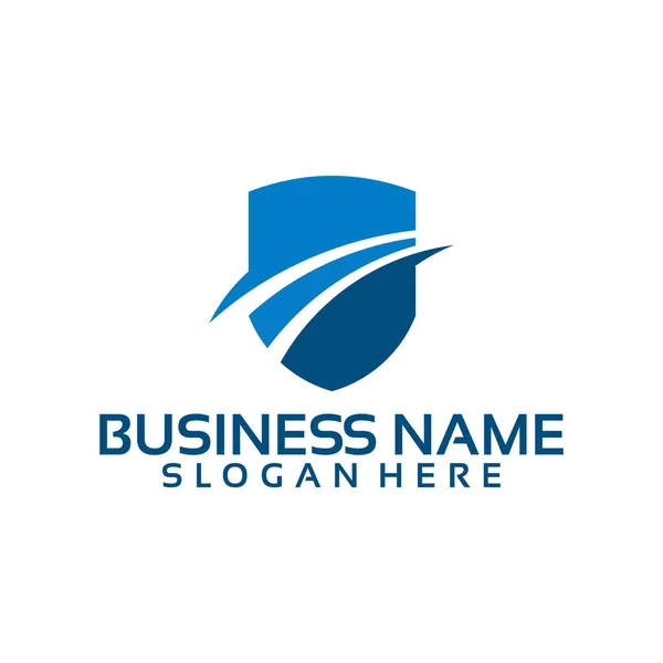 Плоский щит для бизнес-шаблонов логотипа — стоковый вектор